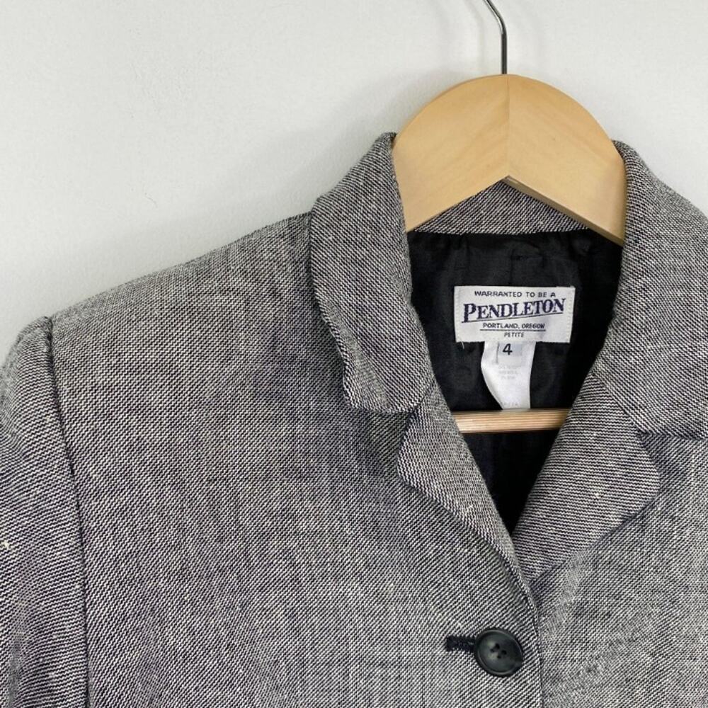 Pendleton Womens Grey Wool Silk Button Front Blaz… - image 7